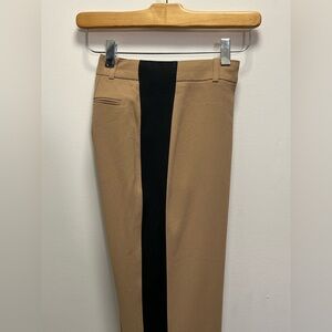 Wilfred | Aritzia Tan Pants with Black Stripe Skinny Cropped - Size 2-4